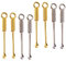 8 cucharas de metal pequeñas para rapé con forma de cuchara para medicina, polvo, collar, colgantes