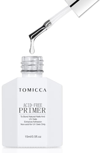 TOMICCA Acid-Free Nail Primer - 15ml Non-Acid Bonding Agent for UV Gel & Acrylics | Enhances Adhesion, Prevents Lifting for Professional & Home Use