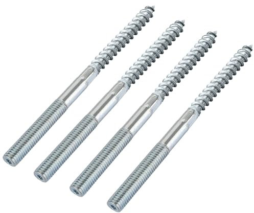 10 tornillos M10, M10 x 200 mm, tornillos de cabeza doble de acero al carbono, tornillos Torx para madera, tornillos de doble rosca para fijación de abrazaderas de tubo y montaje de muebles