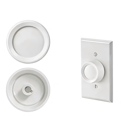2 PCS RK-WH Rotary Dimmer Knob Replacement for Rotary Dimmer Switch,Fan Control,White（No Back Panel）