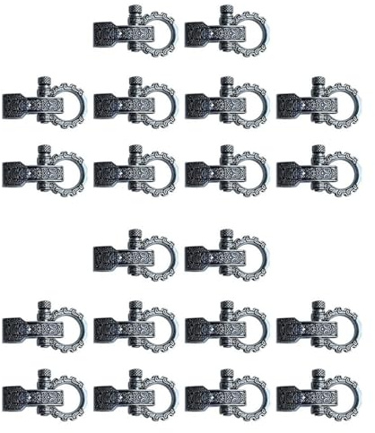 Qezodsx Paracord-Schnallen, Schleifenverschlüsse, Schraubstift, Ankerschäkel, Verstellbare Schäkel, Schnallen für Paracord-Armband, Gürtel, 20 Stück