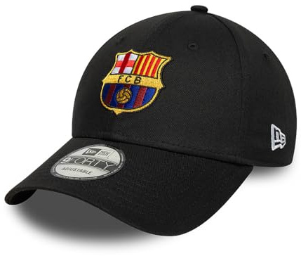 New Era FC Barcelona Sport Cap Herren & Damen Schwarz One Size, Krone | Offiziell lizenzierte Unisex Kappe, verstellbar, 100 % Baumwolle, mit hochwertigem Logo, perfekt für Fans, optimale Passform