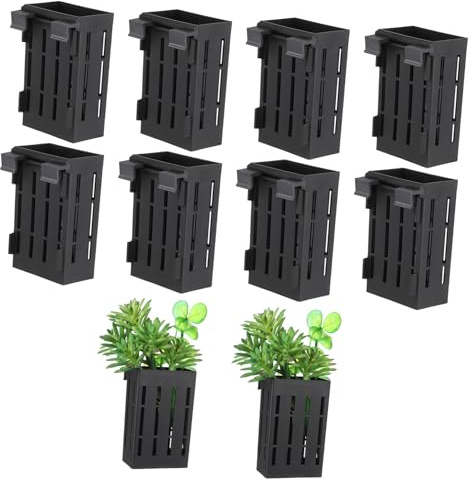 Abaodam 10pcs Hanging Planter Basket for Aquarium Wall-mounted Fish Tank Plant Pot for Water Flow Plastic Fish Tank Plant Holder for Live Space-saving Aquarium Supplies