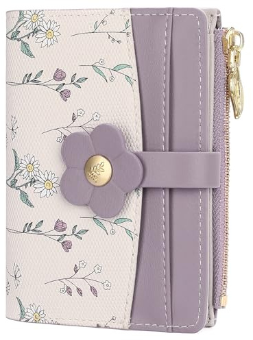 GAEKEAO Petit Portefeuille Femme, Porte Monnaie en Cuir avec Blocage RFID, Porte Carte Femme de Grande Capacité avec Zippé Pochette à Monnaie, Cadeau pour Femmes