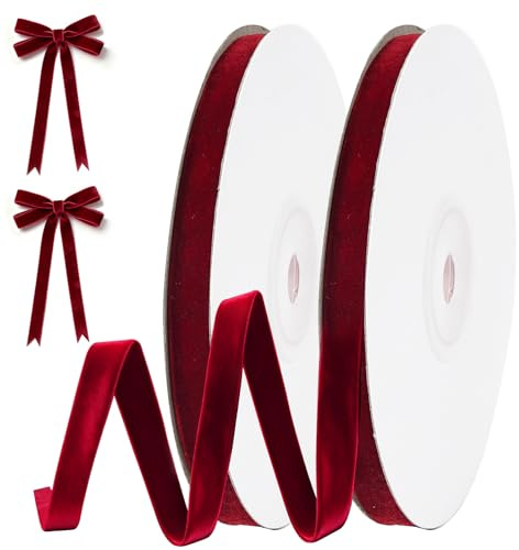 18 Meter Samtband Rot, Satinband 10mm Geschenkband Breit Schleifenband für Weihnachten Hochzeit Valentinstag Geschenkverpackung Bastelarbeiten Baby Shower Dekoration