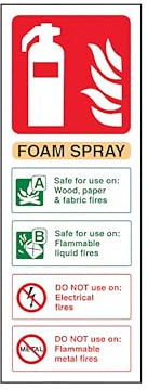 The Workplace Depot Foam Fire Extinguisher Sign – 280 x 100 mm Portrait, 1mm Rigid PVC or Self-Adhesive Vinyl, Fire Safety Sign for Offices, Warehouses & Public Areas (Vinyl (Self Adhesive))