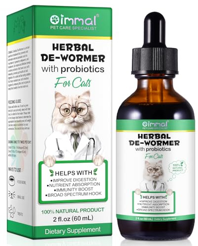 60ml Katzen wurmer Tropfen, Wurm Kraut Liquid Tropfen, Kräuterent wurmer mit Probitika, Verbesserung der Verdauung, Immunitätsschub - Anti-Parasiten (60ml)
