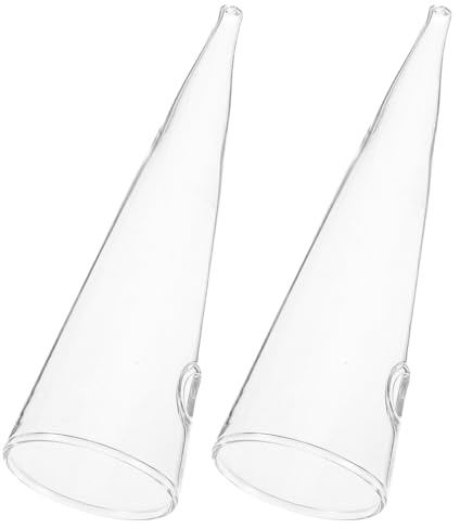 HOMSFOU 2pcs Wall Mounted Hydroponic Glass Vases Cone-shaped Hanging Containers for Indoor Plants Home Décor