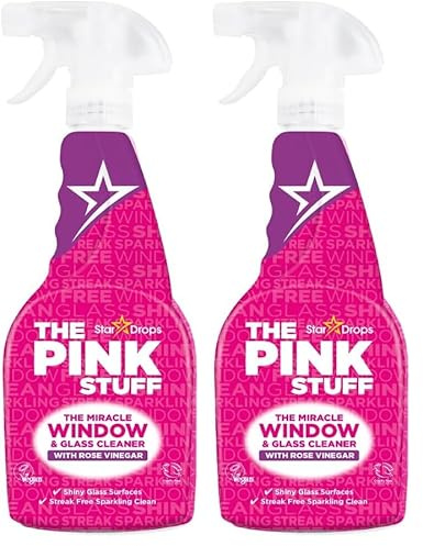 The Pink Stuff The Miracle Window & Glass Cleaner with Rose Vinegar 850ml (Pack of 2)