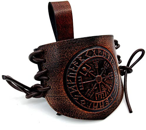 Leather Belt Hanger/Holster/Holder for 12 to 16'' Viking Drinking Horn