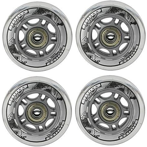Nils Extreme PESPORT Roller Blade Räder mit Lager ABEC7-4er- Pack Indoor-/Outdoor-Rollschuh-Räder – 82A – 72x24 Transparent