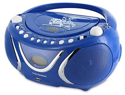 Metronic 477132 Radio / Lecteur CD / MP3 Portable Square avec Port USB - Bleu Foncé
