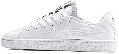 Puma Women's Basket Crush WN's Low-Top Sneakers, White White-Hibiscus, 5 UK