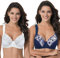 Curve Muse Reggiseno in Pizzo con Ferretto Sfoderato Taglie Forti con Spallacci Imbottiti-Confezione da 2-Crema, Marina Militare-8E