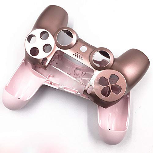 DIY Kunststoffgehäuse, vollständiges Gehäuse, volle Tasten-Ersatz für PlayStation 4 JDS-040 PS4 Slim 040 Controller (Roségold)