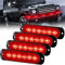 Sidaqi Feux Stroboscopique Urgent Avertissement Flash Danger Lampe d'avertissement 6 LED Rouge pour Véhicule Camion Remorque 12-24V (4pcs)