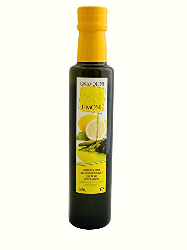 Gnavolini Aromatizzato Limone Condimento a Base di Olio Extra Vergine di Oliva - 1 Bottiglia da 250 ml
