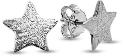 Ohrstecker Stern 925 Silber, Gold & Roségold, 9 mm | handgefertigt in Deutschland, nickelfrei & hautfreundlich, eismatte Oberfläche, ideal fürs 2. Ohrloch, Geschenk