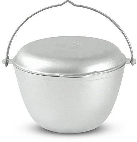 Kukmara Kasan 4L AlugussTopf mit Deckel Pfanne mit Metallgriff Aluguß Kazan Wok
