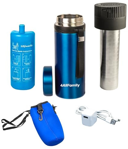 4ALLFAMILY Voyager Auto Shut Off Étui de Voyage Approuvé par la TSA – Refroidisseur Médical avec Biogel et Chargeur USB – Étui de Voyage pour Stylos à Insuline à Température de Réfrigérateur