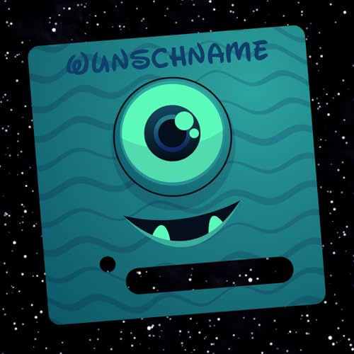 yabaduu Schutzfolie Schutzcover für Toniebox 1 passgenau selbstklebend kindgerecht Folie Zubehör für Kinder Spielzeug (Nr. 10 Monster, Mit Wunschname Nachtleuchtend)