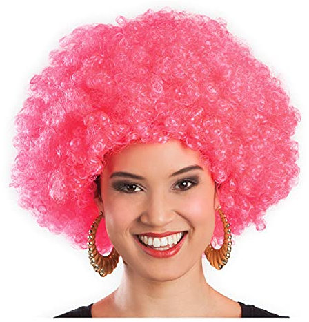 WOOOOZY NEU Perücke Unisex Damen Super-Riesen-Afro Locken, pink - SPARPACK mit 6 Stück