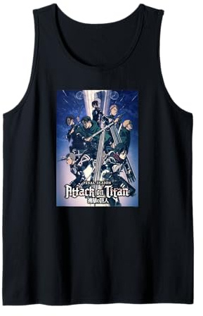 Attack on Titan Season 4 Bunte Schlüsselbilder mit Logo Tank Top