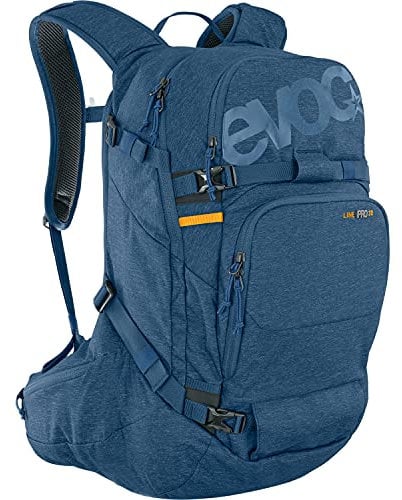 EVOC LINE PRO 30 Touren-Rucksack (LITESHIELD PLUS Protection, Boddy Hugging, Ski-Halterung, Snowboard-Halterung, Quick Back Access, Lawinenfach), Denim Blau, L-XL