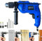 Electric Corded Impact Drill 850W Hammer Drill Variable Speed 0-3000 RPM Hammer and Drill 2-in-1 Function with Rotating Handle Drilling for Concrete, Wood, Steel, Stones, Glass