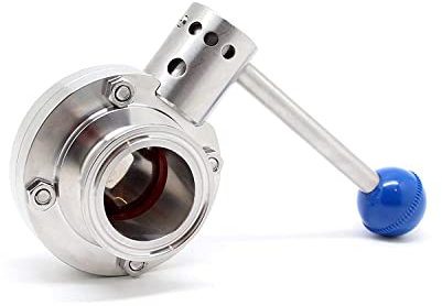 QiiMii Sanitary Stainless Steel 304 Tri Clamp Butterfly Valve with Pull Handle and EPDM Seal, 2 inch