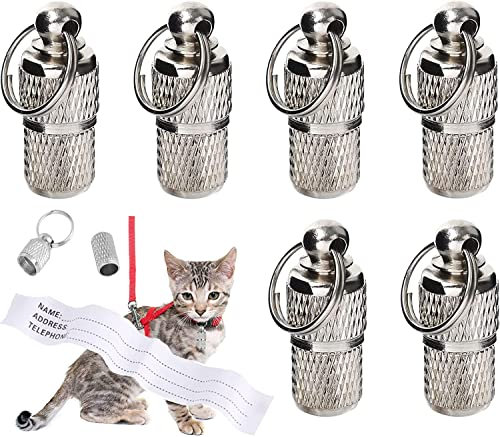 Adressanhänger für Hunde Katzen, 6 Stück Adressanhänger, Hundemarke Tiermarke mit Schlüsselring, Adresse Katzenmarke, Hundemarke Anhänger, Personalisierte hundemarke Haustiere hunde Katzen zubehör