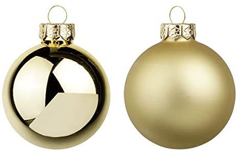 Deco Woerner Weihnachtskugeln Gold 8cm 12St Christbaumkugeln Glaskugeln Weihnachtsbaumschmuck