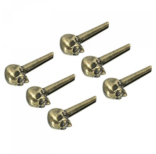 sourcing map Metal Acústica Guitarra Puente Pasadores Clavijas, Guitarra Cuerda Pasadores Reemplazo para Acústica Guitarra Bronce Tono Paquete de 6