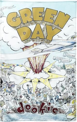 Green Day Dookie Unisex Flagge schwarz/grau/weiß 100% Polyester Band-Merch, Bands