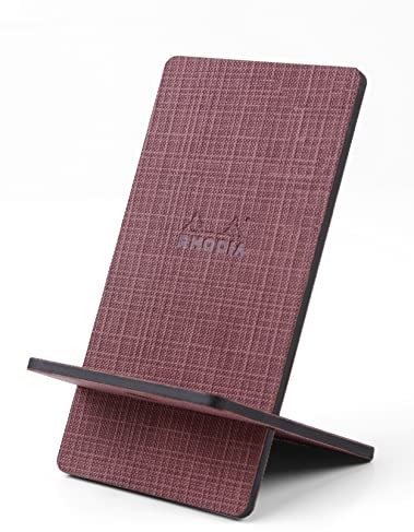 Rhodia 120040C - Rhodia ORANGE Botanique - Handyständer, elegant aus italienischem Kunstleder, 13x8x8,5 cm, Amarant, 1 Stück