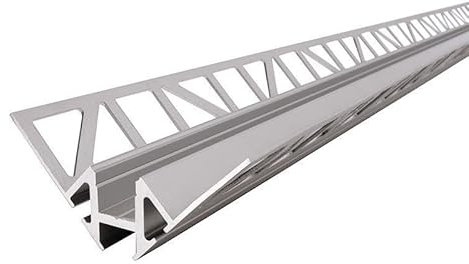 Fliesen-Profil Ecke innen EV-01-08 für 8 - 9,3 mm LED Stripes, Silber-matt, eloxiert, 3000 mm