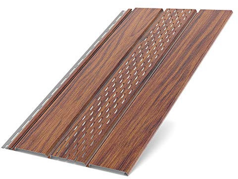 Bryza Kunststoffpaneele Nussbaum 1,50m Holzoptik Wandpaneele Deckenpaneele Innen und Außen Unterdachpaneele Dachkasten Wandverkleidung (Paneele perforiert 1,50x0,305m)