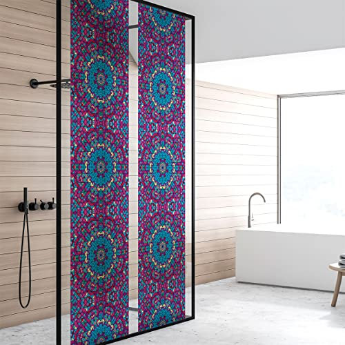 Film Fenêtre Anti Regard Occultant - VITRAIL Mauve - Stickers pour Vitres & Porte de Douche - 40x200cm