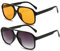 OSAGAMA Vintage Retro Sonnenbrille Gelb Getönte Brille für Damen Herren (Gelb+Grau)