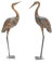GOPLUS 2er Set Gartenkranich, Gartendeko aus Metall, Kunstskulptur, 85/86cm hoch Gartenfiguren für Zuhause &Terrasse (Kranich)