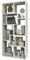 Coemo Bücherregal Sigma Weiß 8 versetzte Fächer, Würfelregal, stilvolles Regal für Büro, Regal für Kinderzimmer, Standregal, Aktenregal 60x25x130cm