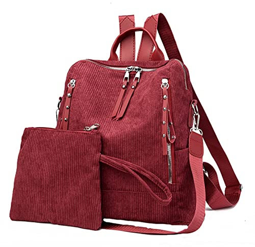 Rucksack Damen Klein - 2 in 1 Rucksacktasche Damen Leder PU Schultertasche Schulrucksack Wasserdicht Lederrucksack Anti Diebstahl Rucksack Tagesrucksack für Reisen, Arbeit, Schule