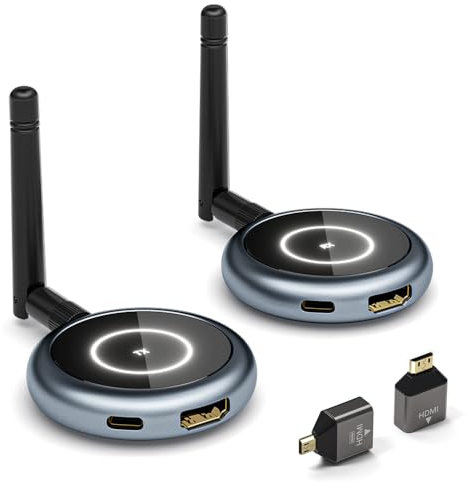 AIMIBO HDMI sans Fil 5.8G - Jusqu'à 4 récepteurs, Émetteur et récepteur TV sans Fil 1080P, Streaming Vidéo et Audio pour Box/PC/Ordinateur/Caméra vers TV/Projecteur/Moniteur, 165FT/50M