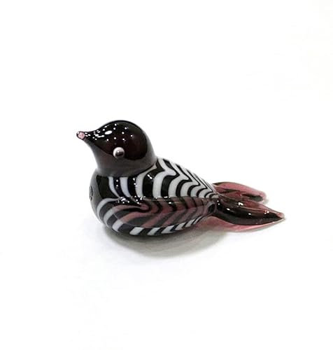 Figura decorativa de pájaro de cristal de Murano en miniatura, accesorios de decoración de jardín de hadas for el hogar de estilo japonés, adornos de animales hechos a mano encantadores (Color : Viol