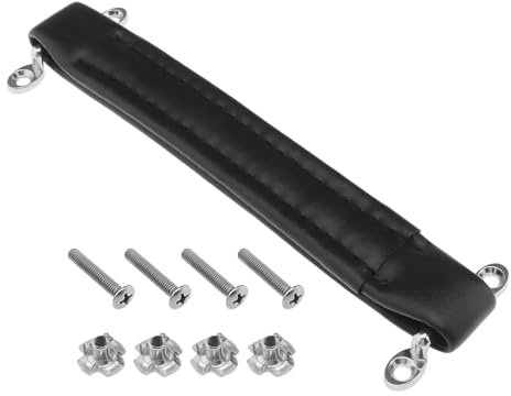 eMagTech Griff für Gitarrenverstärker im Vintage-Stil Kunstleder Verstärkergriff 218x30mm für Gitarrenverstärker Lautsprecher Audiogeräte mit Schraube Schwarz