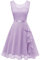 Berylove - Abito corto da cocktail con orlo e volant, elegante, da donna, per matrimoni e serate, lavanda, M