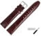 MARBURGER Uhrenarmband 20mm Leder Braun Silber Kroko (Caiman) Prägung Mit Naht - Montage Set 5292031000120