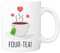 Pickhut Printed Coffee Mug Four-Tea Design, Mum 40th Birthday Gifts for Women, Her, Fortieth Friend, Wife, Friend 325ml Cup, Tea Lover Gift