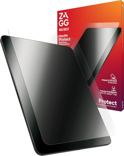ZAGG InvisibleShield Glass Elite, Displayschutz aus gehärtetem Glass für iPad Air 13 [2024] [13-Inch], Hüllentauglich, schmutzabweisend, kratzfest, stossfest, einfache Installation (Transparent)