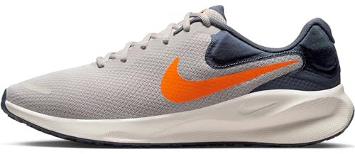 Nike Revolución 7, Zapatillas para Correr Hombre, Lt Iron Ore Total Orange Thunder Blue, 42 EU